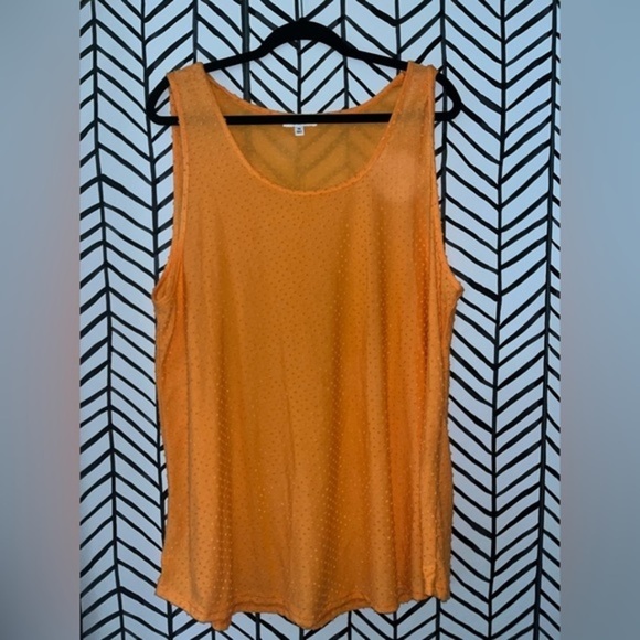 Chic Soul Swing Swiss Dot Cami Tank Top Plus Size Women’s SZ 3x Orange Boho - Picture 2 of 3